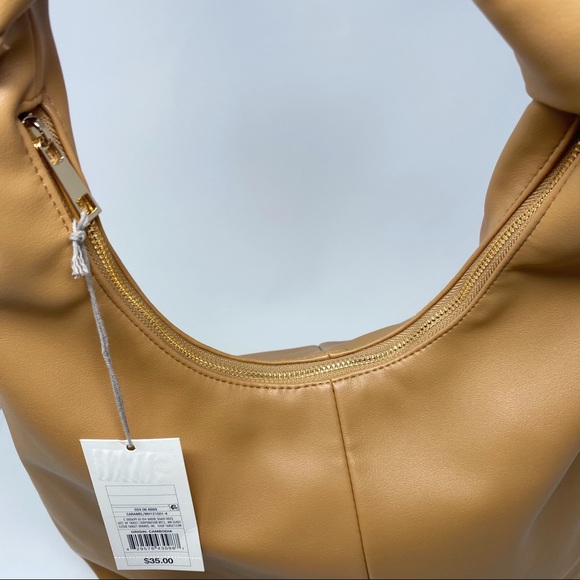 a new day Zip Closure Knotted Shoulder Bag Caramel - Picture 7 of 8